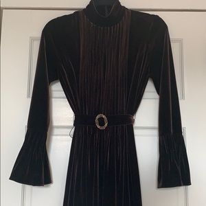 Brown Velvet Vintage maxi dress